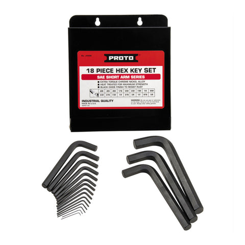 Hex Key Set, 18 Pc, SAE, 2.30 in to 7 in Length 577-4986