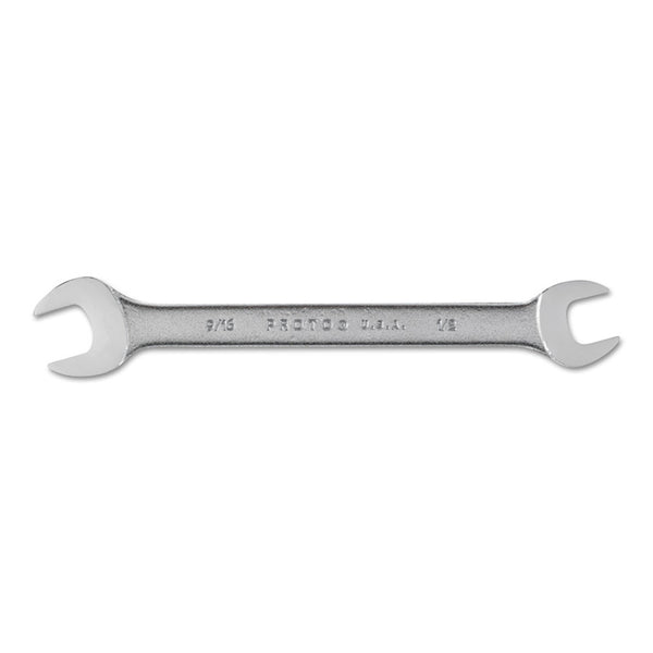 Open End Wrenches, 1/2 in; 9/16 in Opening, 7 in Long, Chrome 577-3026
