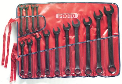 Protoblack Torqueplus Combination Wrench Set, 14 Piece, 12 Points, Inch, Satin, Black Oxide 577-1200FBASD