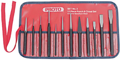 Punch & Chisel Set, English, 8 Punches, 3 Chisels, 1 Pouch 577-2