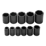 Torqueplus 11 Piece Impact Socket Sets, 1/2 in, 6 Point 577-74102
