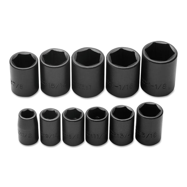 Torqueplus 11 Piece Impact Socket Sets, 1/2 in, 6 Point 577-74102