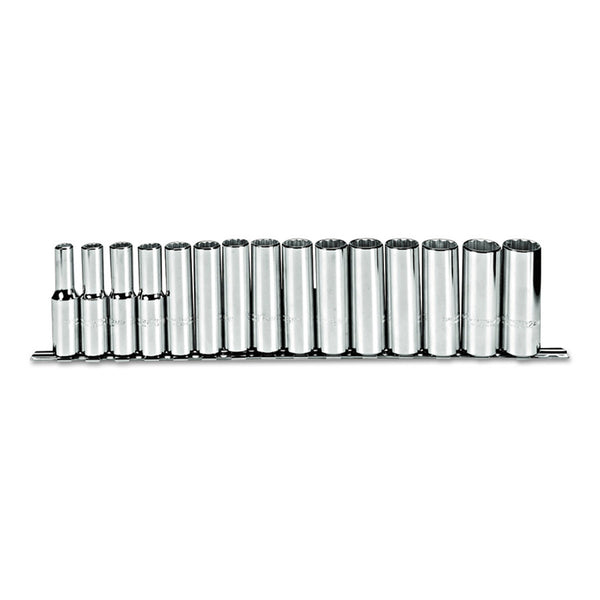 Torqueplus Metric Deep Socket Set, 15 Pc, 1/2 in, 12 Point 577-54207