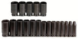 Torqueplus Deep Impact Socket Set, 19 Pc, 1/2 in, 6 Point 577-74116
