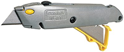 QuickChange Retractable Utility Knife, 6-3/8 in L, Carbon Steel, Metal, Gray 680-10-499