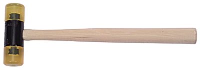 Soft Face Hammer, 8 oz Head, 1-3/8 in dia Face, 12 in OAL, Black/Yellow 680-57-594