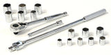 17-Pc Socket Set, 1/2 in, 12 Point, SAE 576-85-425