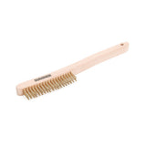 Brass Wire Scratch Brush, 13.8 in, 19 rows, Brass Bristle, Curved Wood Handle 432-781632