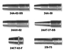 25 Series Nozzles, Coarse Thread, 1/8 in. Tip Recess, 5/8 in, For No. 5 Gun 358-1250-1420