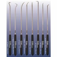 8-Pc Hook and Pick Set, High Carbon Steel, Rubber Handles, 9-3/4 in L, Nylon Pouch 758-CHP8-L