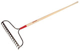Bow Rake, 16.325 in W, Steel, 15 Tine, 66 in L Hardwood Handle 760-63141