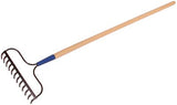 Bow Rake, 16.25 in W, Forged Steel, 15 Tine, 60 in Fiberglass, Cushion Grip Handle 760-63184