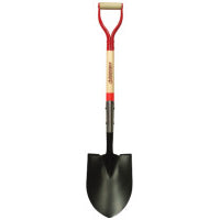 Round Point Digging Shovel, 9.5 in W x 12 in L Blade, 30 in L North American Hardwood Armor D-Grip Handle, Open-Back 760-43205