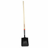 Square Point Transfer Shovel, 9.5 in W x 12 in L, Open-Back/Rolled-Step, 48 in Hardwood Straight Handle 760-44101