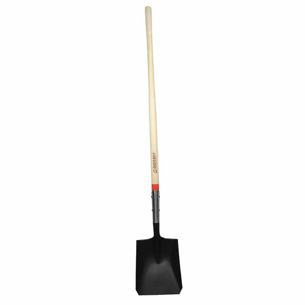 Square Point Transfer Shovel, 9.5 in W x 12 in L, Open-Back/Rolled-Step, 48 in Hardwood Straight Handle 760-44101