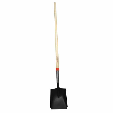 Square Point Transfer Shovel, 9.5 in W x 12 in L, Open-Back/Rolled-Step, 48 in Hardwood Straight Handle 760-44101
