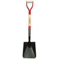 Square Point Transfer Shovel, 9.5 in W x 12 in L, Forward-Turned Step/Open-Back, 30 in Hardwood Steel D-Grip Handle 760-42116
