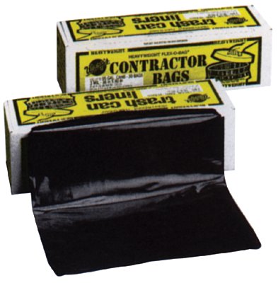FLEX-O-BAG Trash Can Liners and Contractor Bags, 55 gal, 3 mil, 36 in X 56 in, Black, Extra HD Contractor Bag 795-HB55-30