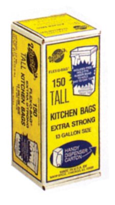 FLEX-O-BAG Trash Can Liners and Contractor Bags, 55 gal, 1.75 mil, 36 in X 56 in, Black, High Count Industrial Liner 795-FB55-50