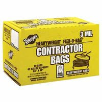 FLEX-O-BAG Trash Can Liners and Contractor Bags, 42 gal, 3 mil, 33 in X 48 in, Black, Heavyweight 795-HB42-20