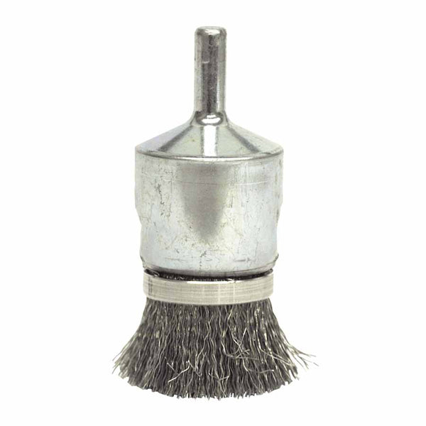 Banded Crimped Wire End Brush, Stainless Steel, 1 in x 0.0104 in, 10,000 rpm 804-11115