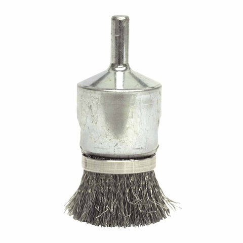 Banded Crimped Wire End Brush, Stainless Steel, 1 in x 0.0104 in, 10,000 rpm 804-11115