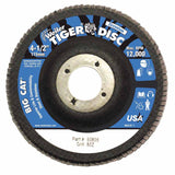 Tiger Big Cat High Density Flap Disc, 4-1/2 in dia, 80 Grit, 7/8 in Arbor, 12000 RPM, Type 27 804-50805