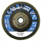 Tiger Big Cat High Density Flap Disc, 4-1/2 in dia, 80 Grit, 5/8 in-11, 12000 RPM, Type 27 804-50810