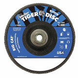 Tiger Big Cat High Density Flap Disc, 7 in dia, 40 Grit, 5/8 in-11, 8600 RPM, Type 27 804-50843
