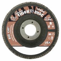 Tiger Big Cat High Density Flap Disc, 4-1/2 in dia, 60 Grit, 7/8 in Arbor, 12,000 RPM, Type 27 804-50764