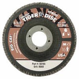 Tiger Big Cat High Density Flap Disc, 4-1/2 in dia, 80 Grit, 7/8 in Arbor, 12,000 RPM, Type 27 804-50765