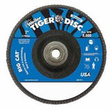 Tiger Big Cat High Density Flap Disc, 7 in dia, 80 Grit, 5/8 in-11 Arbor, 8600 RPM, Type 27 804-50845
