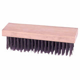 Block Type Scratch Brushes, 7 1/4", 6X19 Rows, Round Steel Wire, Wood Handle 804-44067