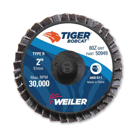 2" Bobcat Mini Abrasive Flap Disc, Conical (Ty29), Type R Mount, 80Z 804-50949