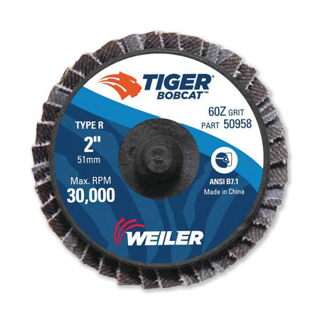 Bobcat Mini Abrasive Flap Disc, 2 in, Flat, (Ty27), Type R Mount, 60Z 804-50958