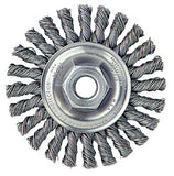 Cable Twist Knot Wire Wheel, 4 in dia x 1/4 in W, 0.020 in Steel Wire, 20000 RPM 804-13266