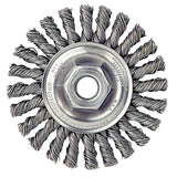 Cable Twist Knot Wire Wheel, 4 in D x 1/4 in W, .02 in Steel, M10 x 1.25 Nut 804-13261