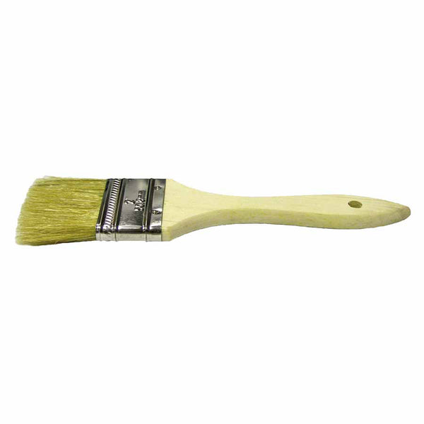 Chip and Oil Brush, 2 in W, 1-1/2 in Trim, White China, Wood handle 804-40181
