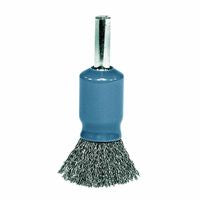 Coated Cup Crimped Wire Solid End Brush, Steel, 1/2 in x 0.0104 in, 25,000 rpm 804-11001