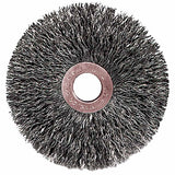 Copper Center Wire Wheel, 3 in D x 5/8 in W, .014 in Steel, 1/2-3/8 Arbor Hole 804-15573