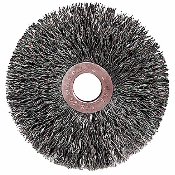 Copper Center Wire Wheel, 3 in D x 5/8 in W, .014 in Steel, 1/2-3/8 Arbor Hole 804-15573