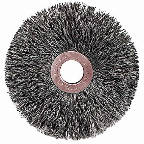 Copper Center Wire Wheel, 3 in D x 5/8 in W, .014 in Steel, 1/2-3/8 Arbor Hole 804-15573