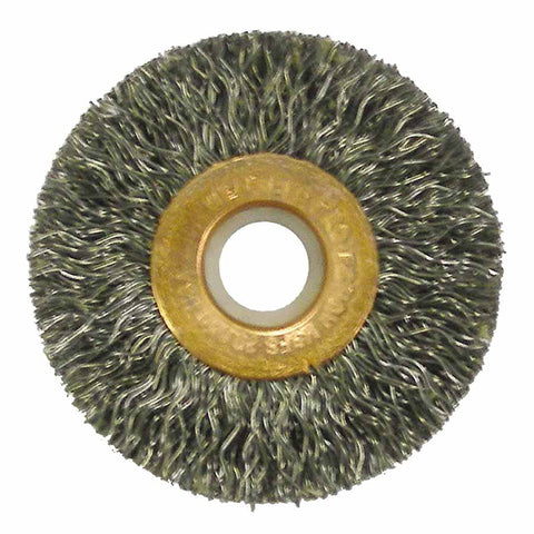 Copper Center Wire Wheel, 2 in D x 3/8 in W, .014 in Steel Wire, 20,000 rpm 804-15473