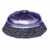 Crimped Wire Cup Brush, 3 in Dia., 5/8-11 UNC Arbor, Steel Wire 804-13245P