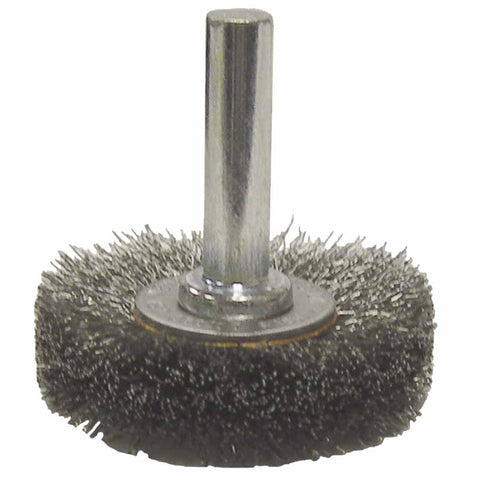 Crimped Wire Radial Wheel Brush, 2 in D, .0118 Steel Wire 804-17956