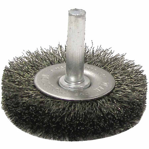 Crimped Wire Radial Wheel Brush, 2 in D, .014 in Steel Wire, 20,000 rpm 804-17957
