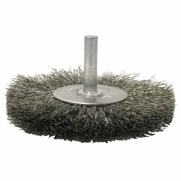 Crimped Wire Radial Wheel Brush, 3 in D, .0118 Steel Wire 804-17965