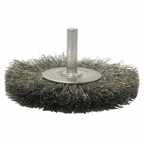 Crimped Wire Radial Wheel Brush, 3 in D, .0118 Steel Wire 804-17965