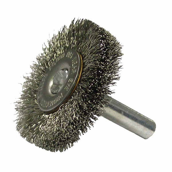 Crimped Wire Wheel, 1 1/2 in D, .006 Stainless Steel Wire 804-17971