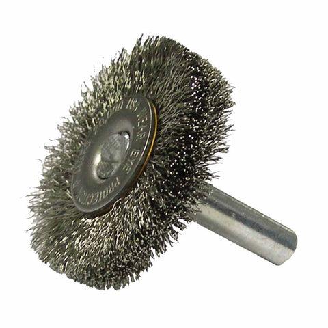 Crimped Wire Wheel, 1 1/2 in D, .006 Stainless Steel Wire 804-17971